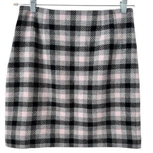 Talbots Pink Gray Plaid Wool Blend Pencil Skirt Women’s Size 6P